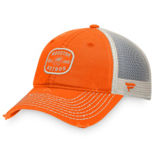 Adult Men's Houston Astros Fanatics Branded Distressed Patch Trucker Adjustable Hat - Orange