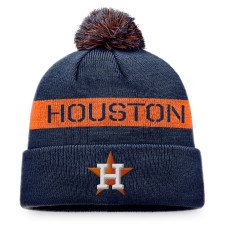 Adult Men's Houston Astros Fanatics Branded League Logo Cuffed Knit Hat with Pom - Navy/Orange