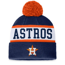Adult Men's Houston Astros Fanatics Branded Secondary Cuffed Knit Hat with Pom - Navy/White