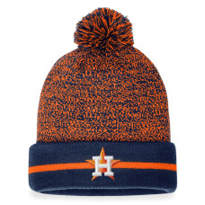 Adult Men's Houston Astros Fanatics Branded Space-Dye Cuffed Knit Hat with Pom - Navy/Orange