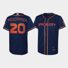 Youth Houston Astros #20 Chas McCormick Navy 2022 City Connect Replica Jersey