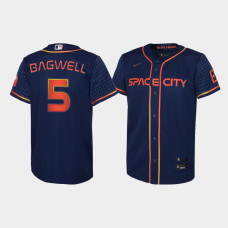 Youth Houston Astros #5 Jeff Bagwell Navy 2022 City Connect Replica Jersey