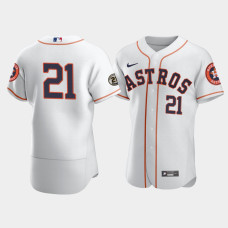 Men's Houston Astros #21 White Roberto Clemente Day Authentic Jersey