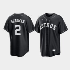 Houston Astros Alex Bregman Black White 2021 All Black Fashion Replica Jersey