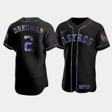 Men's Houston Astros Alex Bregman Black Iridescent Logo Authentic Holographic Limited Jersey