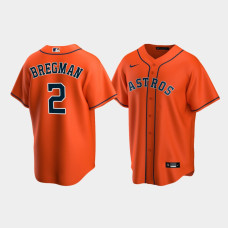 Men's Houston Astros #2 Alex Bregman Orange Replica Nike Alternate Jersey