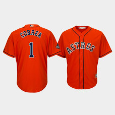 Men's Houston Astros #1 Carlos Correa 2019 World Series Bound Cool Base Orange Jersey