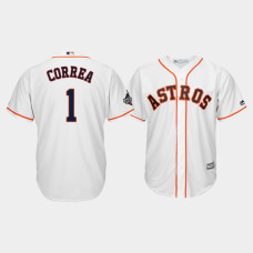 Men's Houston Astros #1 Carlos Correa 2019 World Series Bound Cool Base White Jersey