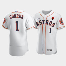 Men's Houston Astros #1 Carlos Correa White 2021 Memorial Day Authentic Jersey