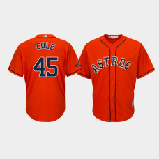 Houston Astros Men's #45 Gerrit Cole 2019 Postseason Orange Official Cool Base Jersey