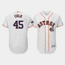 Men's Houston Astros #45 Gerrit Cole White 2019 Postseason Authentic Flex Base Jersey