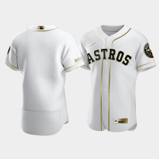 Men's Houston Astros White Golden Edition Authentic Jersey