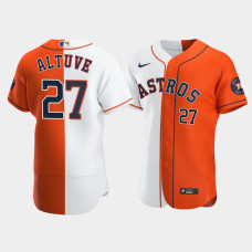 Jose Altuve Houston Astros White Orange Split Two-Tone Jersey