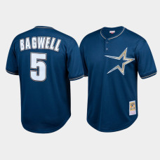 Houston Astros #5 Jeff Bagwell Cooperstown Collection Mesh Batting Practice Navy Mitchell & Ness Jersey Men's