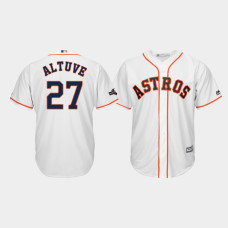 Houston Astros Men's #27 Jose Altuve 2019 Postseason White Official Cool Base Jersey