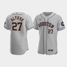 Men's Houston Astros #27 Jose Altuve Gray Authentic 2020 Road Jersey