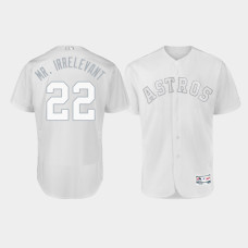 Men's Houston Astros Authentic #22 Josh Reddick 2019 Players' Weekend White Mr. Irrelevant Jersey