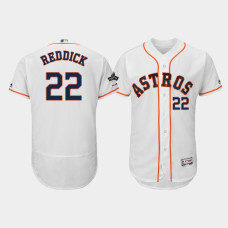Men's Houston Astros #22 Josh Reddick White 2019 Postseason Authentic Flex Base Jersey