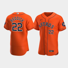 Men's Houston Astros #22 Josh Reddick Orange Authentic 2020 Alternate Jersey
