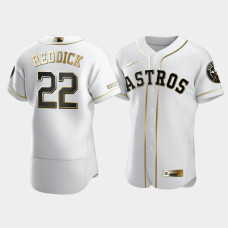 Men's Houston Astros #22 Josh Reddick White Golden Edition Authentic Jersey