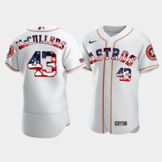 Men's Houston Astros #43 Lance McCullers White 4th of July 2020 Stars & Stripes Jersey