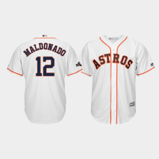 Houston Astros Men's #12 Martin Maldonado 2019 Postseason White Official Cool Base Jersey