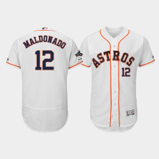 Men's Houston Astros #12 Martin Maldonado White 2019 Postseason Authentic Flex Base Jersey
