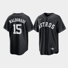 Houston Astros Martin Maldonado Black White 2021 All Black Fashion Replica Jersey
