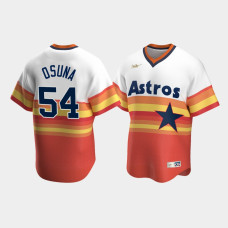 Men's Houston Astros #54 Roberto Osuna Cooperstown Collection Home Nike White Orange Jersey