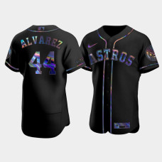Men's Houston Astros Yordan Alvarez Black Iridescent Logo Authentic Holographic Limited Jersey
