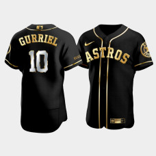Men's Houston Astros Yuli Gurriel #10 Black Golden Edition Authentic Jersey