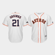 Houston Astros Men's #21 Zack Greinke 2019 Postseason White Official Cool Base Jersey
