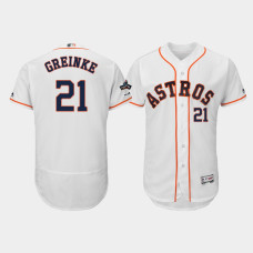 Men's Houston Astros #21 Zack Greinke White 2019 Postseason Authentic Flex Base Jersey