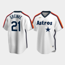 Men's Houston Astros #21 Zack Greinke Cooperstown Collection Home Nike White Jersey