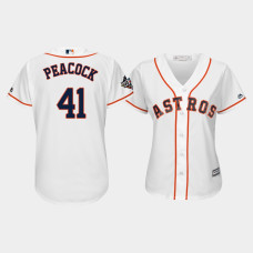 Women's Houston Astros #41 Brad Peacock 2019 World Series Bound Cool Base White Jersey