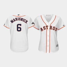 Women's Houston Astros #6 Jake Marisnick 2019 Postseason White Official Cool Base Jersey