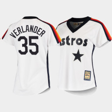 Women's Houston Astros Justin Verlander #35 White Cooperstown Collection Home Jersey