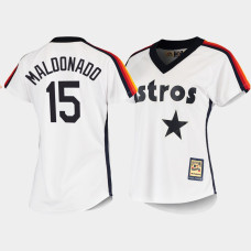 Women's Houston Astros Martin Maldonado #15 White Cooperstown Collection Home Jersey
