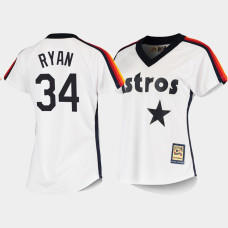 Women's Houston Astros Nolan Ryan #34 White Cooperstown Collection Home Jersey