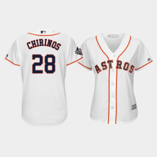 Women's Houston Astros #28 Robinson Chirinos 2019 World Series Bound Cool Base White Jersey