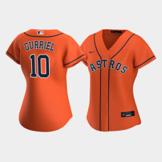 Women's Houston Astros Yuli Gurriel #10 Orange Replica Nike 2020 Alternate Jersey
