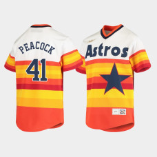 Youth Houston Astros #41 Brad Peacock Cooperstown Collection Home Nike White Orange Jersey