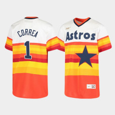 Youth Houston Astros Carlos Correa #1 White Cooperstown Collection Home Jersey