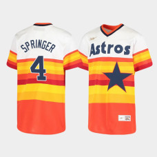 Youth Houston Astros George Springer #4 White Cooperstown Collection Home Jersey