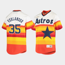 Youth Houston Astros #35 Justin Verlander Cooperstown Collection Home Nike White Orange Jersey