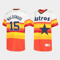 Youth Houston Astros Martin Maldonado #15 White Cooperstown Collection Home Jersey