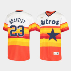 Youth Houston Astros Michael Brantley #23 White Cooperstown Collection Home Jersey