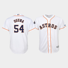 Youth Houston Astros #54 Roberto Osuna 2019 World Series Bound Cool Base White Jersey