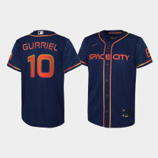 Youth Houston Astros #10 Yuli Gurriel Navy 2022 City Connect Replica Jersey